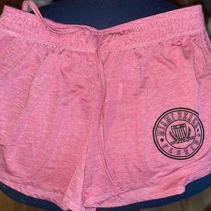 Pink Miami Beach Logo Short Shorts Women's Large